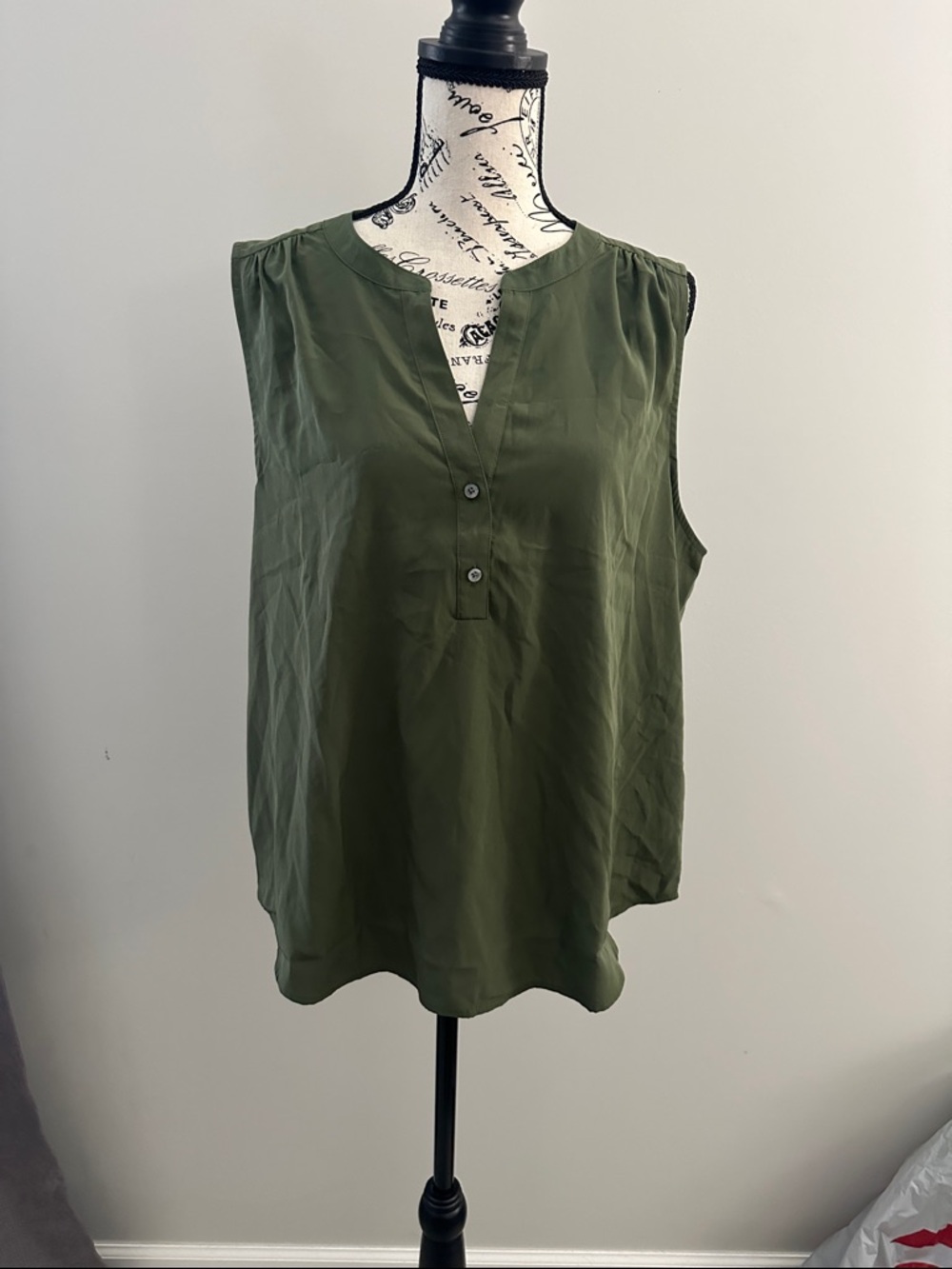 J. Crew Olive Green Sleeveless Henley Camisole